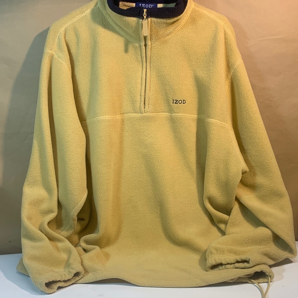 IZOD Men's Zip-Up Sweater in Yellow Size XL